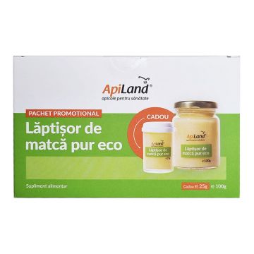 Pachet Laptisor de Matca Apiland (in cutii izoterme), bio, 100 g + 25 g gratis
