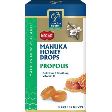 BOMBOANE CU MIERE DE MANUKA MGO 400 SI PROPOLIS, 65g, 15 bucati - Manuka Health NZ