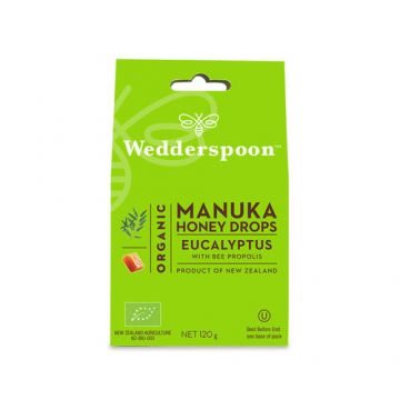 Bomboane (dropsuri) ecologice cu Miere de Manuka, Eucalipt si Propolis 120g | Wedderspoon