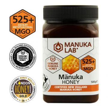 Miere de Manuka, MGO 525+ Noua Zeelandă Naturală, 500g | MANUKA LAB