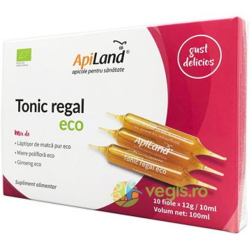 Tonic Regal cu Laptisor de Matca Pur, Miere si Ginseng Ecologic/Bio 10 fiole x 10ml