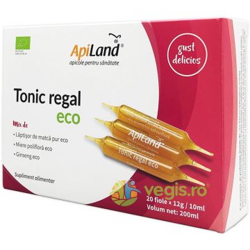 Tonic Regal cu Laptisor de Matca Pur, Miere si Ginseng Ecologic/Bio 20 fiole x 10ml