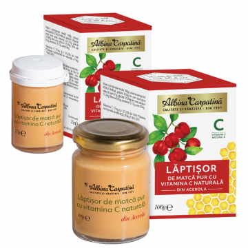 Laptisor de matca pur cu vitamina C naturala din acerola 100 +25 g