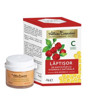 Laptisor de matca pur cu vitamina C naturala din acerola 10g