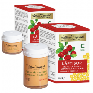 Laptisor de matca pur cu vitamina C naturala din acerola 25+10g