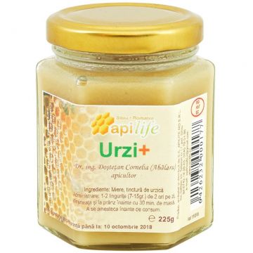 Miere cu tinctura urzica Urziplus 225g - APILIFE