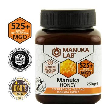 Miere de Manuka MANUKA LAB, MGO 525+ Noua Zeelanda, 250 g, naturala