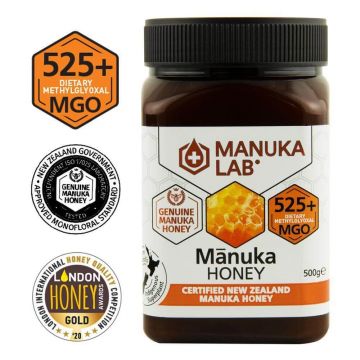 Miere de Manuka MANUKA LAB, MGO 525+ Noua Zeelanda, 500 g, naturala