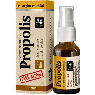 Spray tinctura propolis argint coloidal uleiuri esentiale fara alcool 20ml - DACIA PLANT