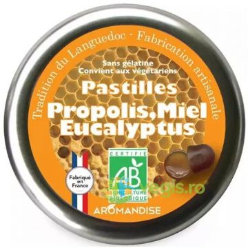 Bomboane Artizanale cu Propolis, Miere si Eucalipt Ecologice/Bio 45g