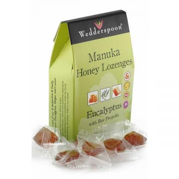 Bomboane cu Manuka,Eucalipt si Propolis 120gr Wedderspoon