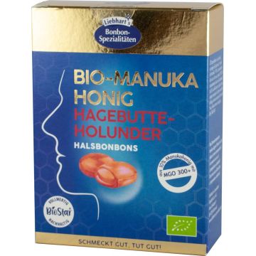 BOMBOANE CU MIERE DE MANUKA, MACESE SI SOC, eco-bio, 100 G, LIEBHART'S