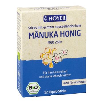 Miere de Manuka in doze MGO 250+ bio, 12dz x 8g, Hoyer