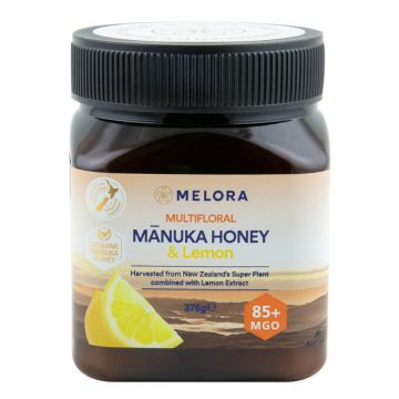 Miere de Manuka poliflora cu lamaie MELORA, MGO 85+ Noua Zeelanda, 375 g, naturala