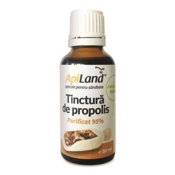 Tinctura de Propolis purificat 95% Apiland, 30 ml, naturala
