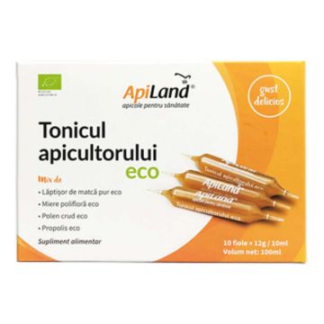 Tonicul apicultorului Apiland, bio, 10 fiole x 10 ml