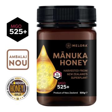 Miere de Manuka MELORA, MGO 525+ (UMF 15) Noua Zeelanda, 500 g, naturala - Default Miere de Manuka MELORA, MGO 525+ (UMF 15) Noua Zeelanda, 500 g, naturala - Default