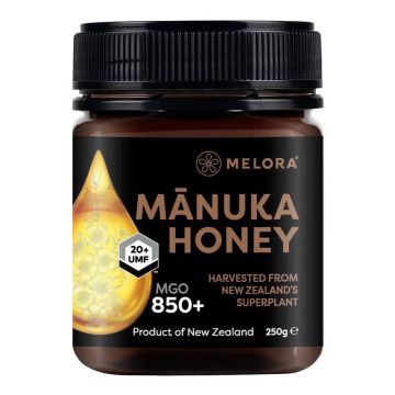 Miere de Manuka MELORA, MGO 850+ (UMF 20) Noua Zeelanda, 250 g, naturala - Default